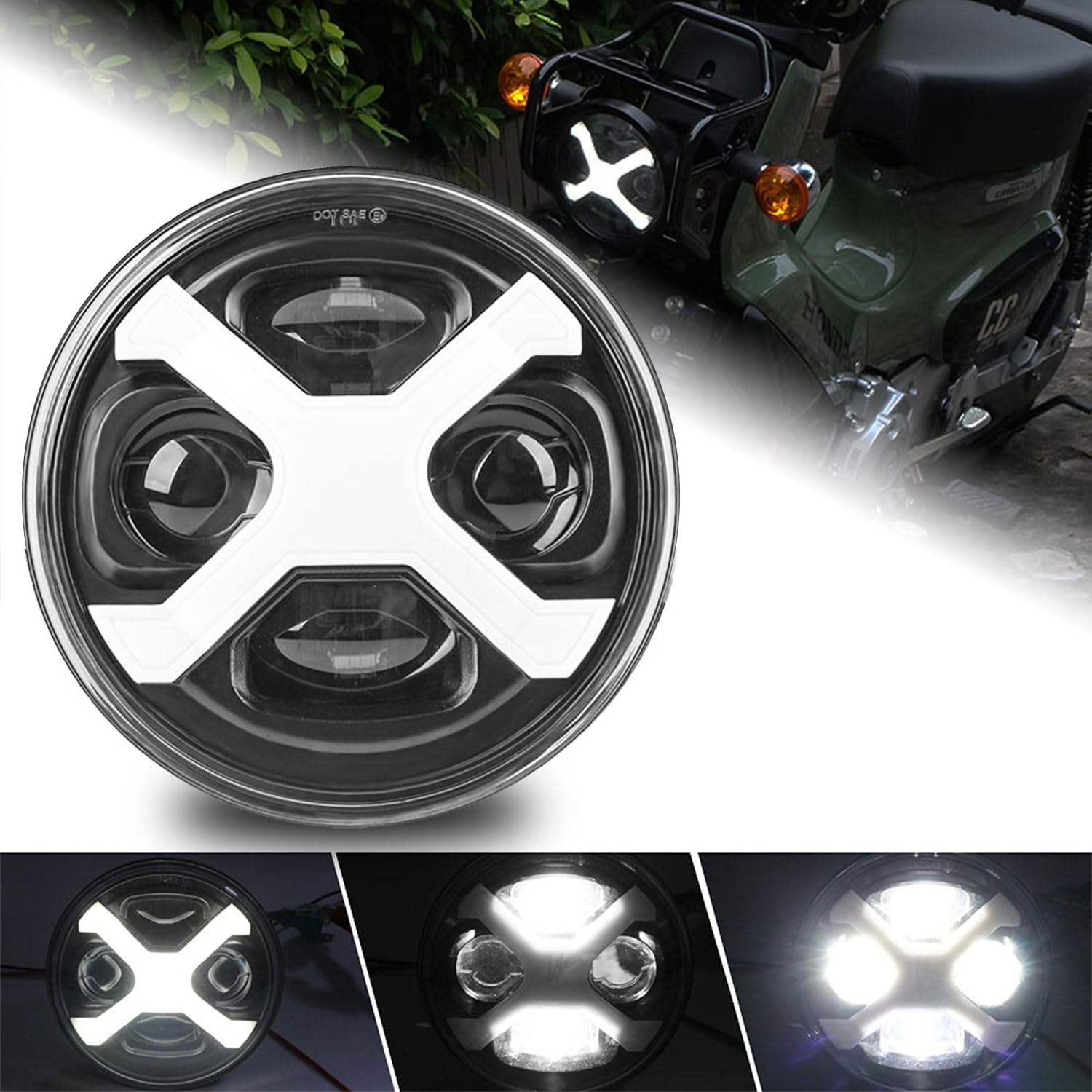 Amazon | Motikvans クロスカブ 110 ヘッドライト LED 3 モード X 型